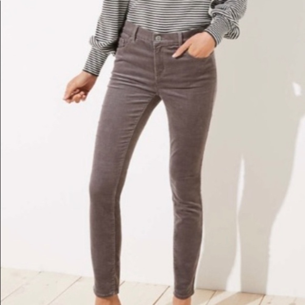 LOFT Modern Skinny Cotton Corduroy Pants in Grey 28/6